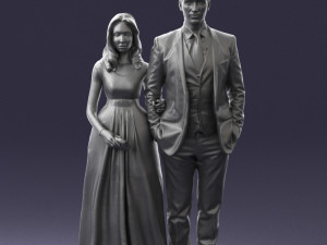 guy and girl in colorful dress 0474 Model 3D