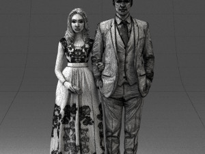 guy and girl in colorful dress 0474 Model 3D