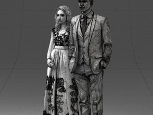 guy and girl in colorful dress 0474 Model 3D