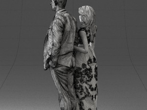 guy and girl in colorful dress 0474 Model 3D