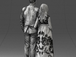 guy and girl in colorful dress 0474 Model 3D