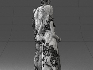 guy and girl in colorful dress 0474 Model 3D