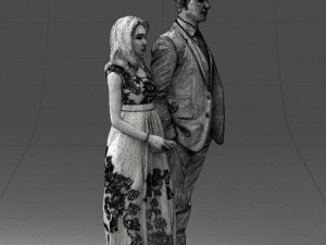 guy and girl in colorful dress 0474 Model 3D
