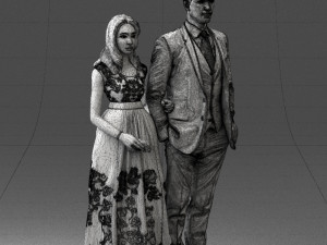 guy and girl in colorful dress 0474 Model 3D
