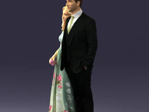 guy and girl in colorful dress 0474 3d print ready 3D Print Model