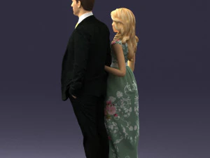 guy and girl in colorful dress 0474 3d print ready 3D Print Model