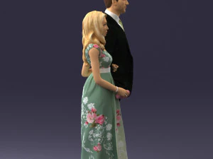 guy and girl in colorful dress 0474 3d print ready 3D Print Model