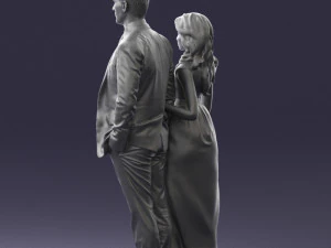 guy and girl in colorful dress 0474 3d print ready 3D Print Model
