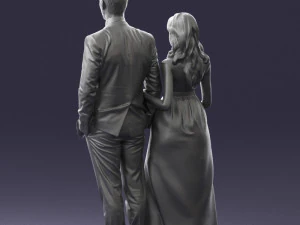 guy and girl in colorful dress 0474 3d print ready 3D Print Model