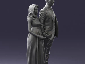 guy and girl in colorful dress 0474 3d print ready 3D Print Model