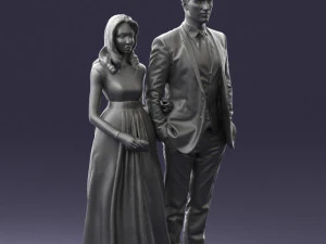 guy and girl in colorful dress 0474 3d print ready 3D Print Model