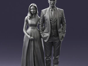 guy and girl in colorful dress 0474 3d print ready 3D Print Model