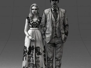 guy and girl in colorful dress 0474 3d print ready 3D Print Model