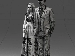 guy and girl in colorful dress 0474 3d print ready 3D Print Model