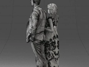 guy and girl in colorful dress 0474 3d print ready 3D Print Model