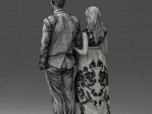 guy and girl in colorful dress 0474 3d print ready 3D Print Model