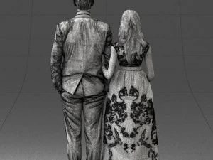 guy and girl in colorful dress 0474 3d print ready 3D Print Model