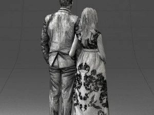 guy and girl in colorful dress 0474 3d print ready 3D Print Model