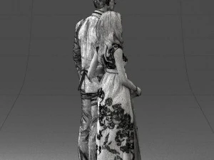 guy and girl in colorful dress 0474 3d print ready 3D Print Model