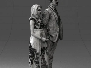 guy and girl in colorful dress 0474 3d print ready 3D Print Model