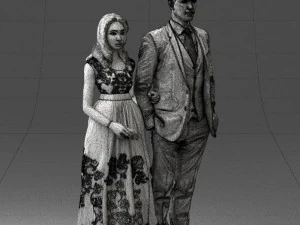 guy and girl in colorful dress 0474 3d print ready 3D Print Model