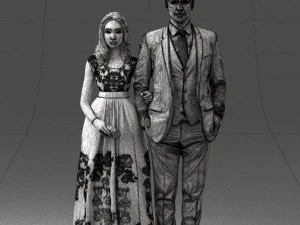 guy and girl in colorful dress 0474 3d print ready 3D Print Model