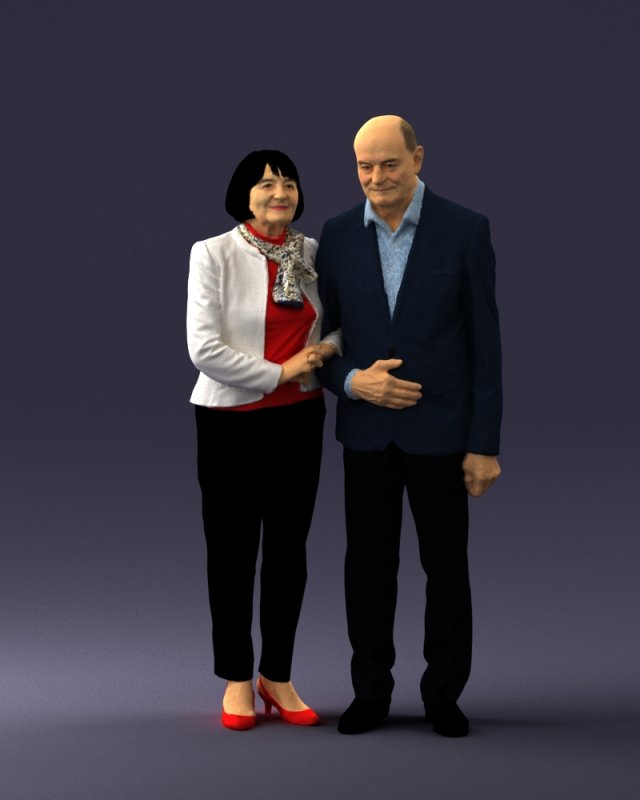 married couple grandparents 0459 3D Model .c4d .max .obj .3ds .fbx .stl .blend 
