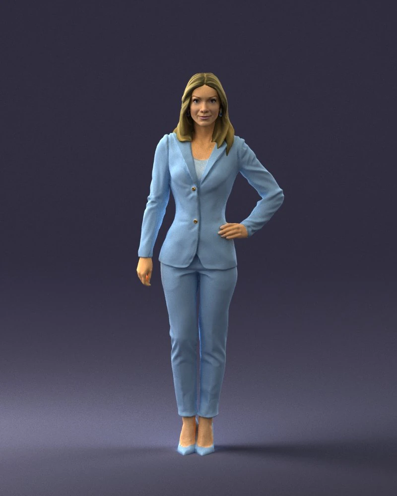 woman in blue suit 0473 3D Model .c4d .max .obj .3ds .fbx .stl .blend