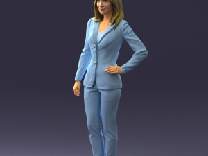 woman in blue suit 0473 Model 3D