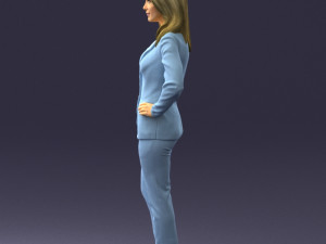 woman in blue suit 0473 Model 3D