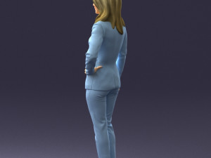 woman in blue suit 0473 Model 3D