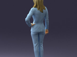 woman in blue suit 0473 Model 3D