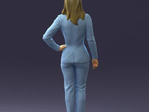 woman in blue suit 0473 3D Model