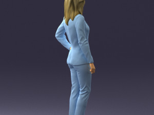 woman in blue suit 0473 Model 3D