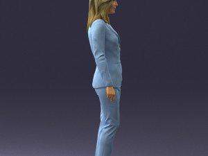 woman in blue suit 0473 Model 3D