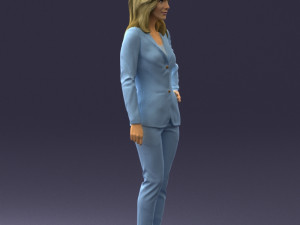 woman in blue suit 0473 Model 3D