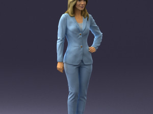 woman in blue suit 0473 Model 3D