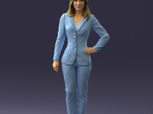 woman in blue suit 0473 Model 3D