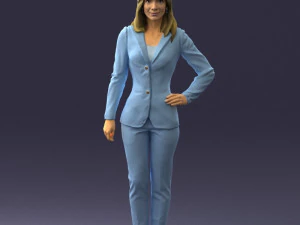 woman in blue suit 0473 3D Model
