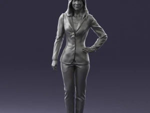 woman in blue suit 0473 3D Model