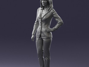 woman in blue suit 0473 Model 3D