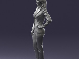 woman in blue suit 0473 Model 3D