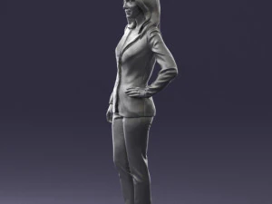 woman in blue suit 0473 3D Model