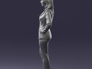 woman in blue suit 0473 Model 3D