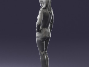 woman in blue suit 0473 Model 3D
