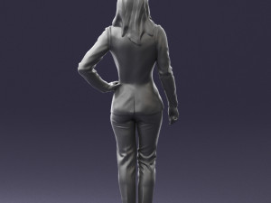 woman in blue suit 0473 Model 3D