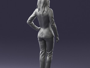 woman in blue suit 0473 Model 3D
