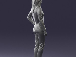 woman in blue suit 0473 Model 3D