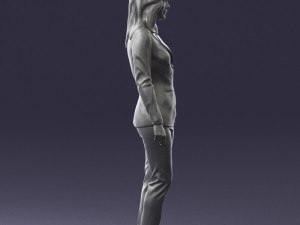woman in blue suit 0473 Model 3D