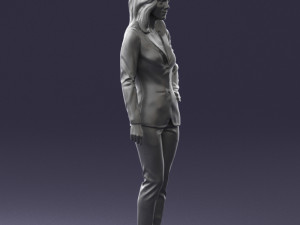 woman in blue suit 0473 Model 3D